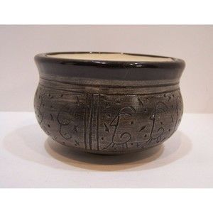 Handmade Navajo Pot Bowl Vase Etched Southwest Design Artist Signed Clark 2.5"